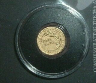 Australian 2$ 24k Gold Commemorative Coin 75th Anniversary End Of World War Ii