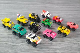 1988 Road Champs Mini Monster Wheels Die - Cast 12 Piece Set Micro Machines Clone