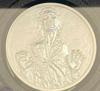 2017 Niue Star Wars Han Solo Carbonite Ultra High Relief 2 Oz.  999 Silver Coin