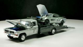 1969 Trans Am Mustang / Ford F - 350 Ramp Truck 1/64 Scale Diecast Real Riders Set