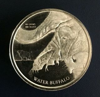 2017 Democratic Republic Of Congo 100 Gram Silver Water Buffalo Coin - Bu
