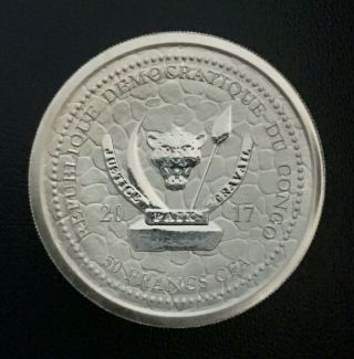 2017 Democratic Republic of Congo 100 Gram Silver Water Buffalo Coin - BU 3