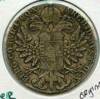 Austria 1780 Thaler Maria Theresa Coin - Rx742