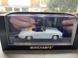 Minichamps Mercedes W121 190sl Cabriolet 1955 Aquablau 1:43 Minichamps