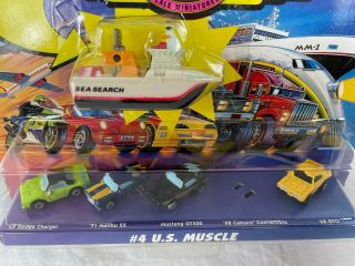 Vintage 1995 Galoob Micro Machines 4 Us Muscle Miniature Cars Sea Search Boat