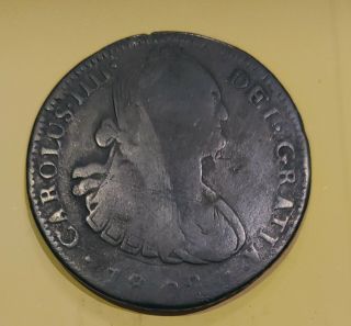 1808 Mexican Silver 8 Reales Colonial Coin