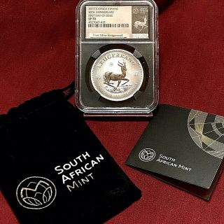 2017 South Africa 1oz Silver Krugerrand Ngc Sp - 70 Black Retro First Day Of Issue