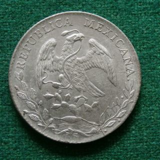 1889 Mexico Silver 8 Reales Mexican Pi MR San Luis Potosi coin Caps & rays AU 2
