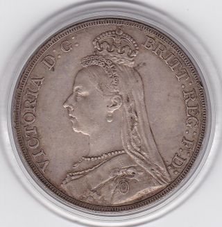 Sharp 1891 Queen Victoria Large Crown / Five Shilling Coin
