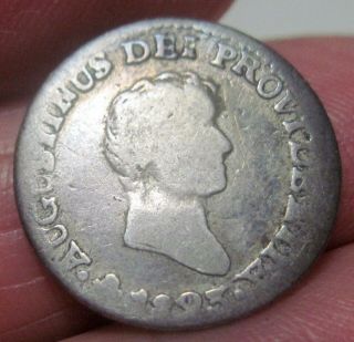 1823 Jm (mexico) 1/2 Real (iturbide) Silver - - - One Year - - -