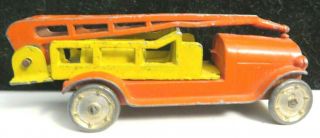 Tootsietoy 4653 Red & Yellow Fire Watertower Truck Shape Mfg 1927 - 1933 2