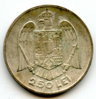 Romania 1935 250 Lei Carol Ii Silver Coin Mp210519