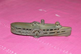 Rare Antique Cast Iron Steamboat Ship 7 1/2 " Long Look