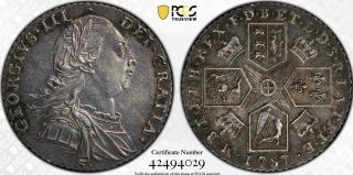 Great Britain 1787 Shilling With Hearts Pcgs Cleaned—au Detail