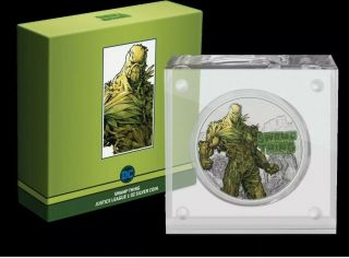 2021 Dc Justice League Swamp Thing 50th Ann 1oz Silver Coin Ready To Ship