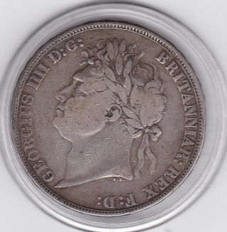 1822 King George Iv Large Crown / Five Shilling Coin