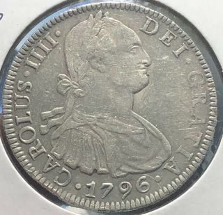 Mexico Guatemala Honduras Costa Rica Km109 8 Reales Crown Colonial Silver Coin