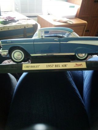 1957 Chevrolet Bel Air Blue 1/18 Diecast Model Car By Road Signature