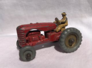 Rare Vintage 1954 Matchbox Moko Lesney 4 Red Massey Harris Farm Tractor