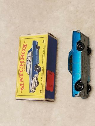 Matchbox Lesney Lincoln Continental 31 C1 Teal Blue Tow Bpw Sc2 Vnm Crafted Box