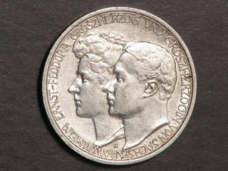 Germany - Saxe - Weimar - Eisenach 1910a 3 Mark Silver Xf - Au
