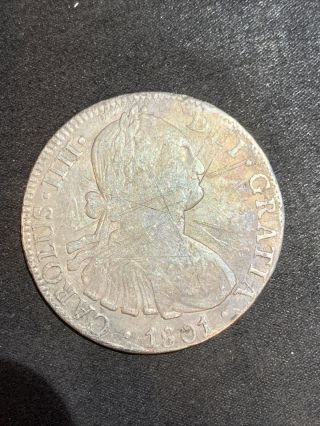 1801 Silver México 8 Reales Mo Fm