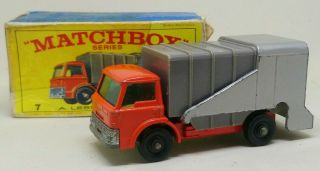 Vintage Boxed Lesney Matchbox 7c Ford Refuse Truck 1967 - 1970