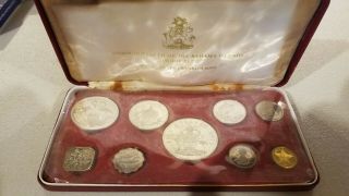 1973 Bahama Islands 9 Coin Proof Set With Case From The Franklin
