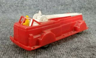 Vintage Nosco Plastic Windup Toy Fire Truck 7 1/2 " Long Good