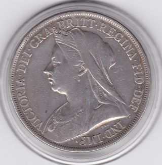 Sharp 1893 Queen Victoria Large Crown / Five Shilling Coin 2