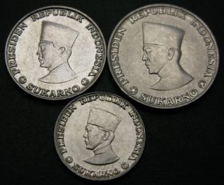 INDONESIA (RIAU ARCHIPELAGO) 1,  5,  10 Sen 1962 - Aluminum - 3 Coins.  - 2576MP 2