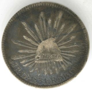 1831 Do R.  M 8 Real Mexico 1st Republic Silver Coin Km 377.  4 Republica Mexicana
