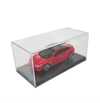 Tesla Elon Musk Model 3 Diecast 1/43 Multicoat Red Collectible Car Spacex Cib
