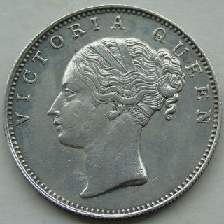 1840 British East India Company Queen Victoria One Rupee Km 457,  Big 32mm Vf,