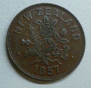 Zealand,  Auckland,  M.  Somerville Family Grocer One Penny 1d Token 1857