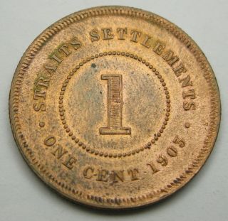 Straits Settlements (british) 1 Cent 1903 - Bronze - Edward Vii.  - Vf - - 1322