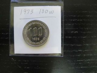 South Korea 1973 100 Won Gem Bu