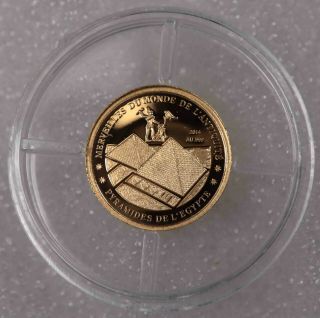 Niger 100 Francs Cfa 2014 Egyptian Pyramids 1/2 Gram 999 Gold [1122