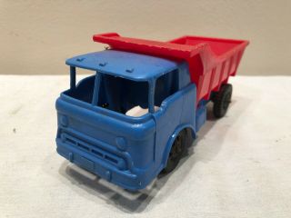 Vintage Processed Plastic Co Dump Truck Red Blue Aurora Ill 129pn Ptr