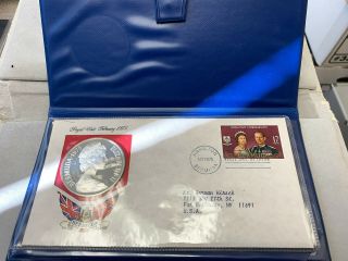 1975 $25 Dollar Sterling Silver Royal Visit Bermuda Coin W/box And