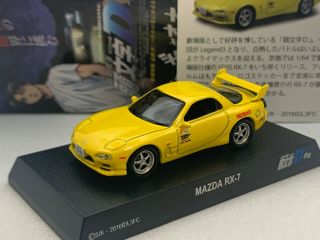 Mazda Rx - 7 Fd3s Yellow Initial D / Red Suns Kyosho 1/64 Scale Die - Cast