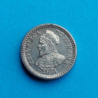Panama Silver Coin 2.  5 Centesimos De Balboas 1904 Au / Unc " Pill "