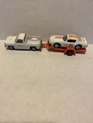 Hardees Ertl Roadrunner 90 With Chevy Pickup And Trailer Htf