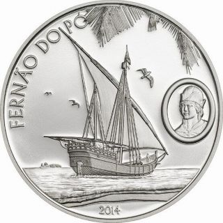 Equatorial Guinea 2014 Fernão Do Pó Discover 1000 Francs Silver Coin,  Proof