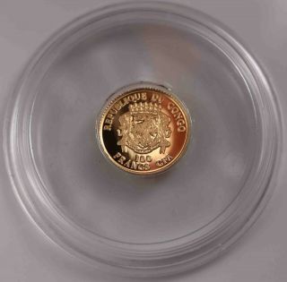 Congo 100 Francs CFA 2014 (Augustus) 1/2 gram 999 Gold [573 2