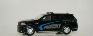 Black 2019 Dodge Durango Pursuit Police 1/64 Greenlight Rubber Tires