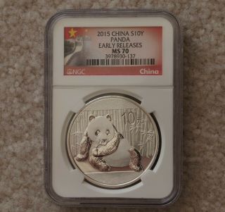 2015 China 1 Oz Silver Panda S10y Ngc Ms70 Early Releases