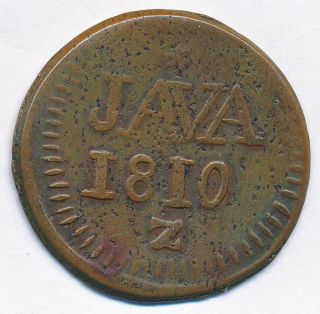 1810 Holland Netherlands East Indies 1/2 Stuiver Java Colonial Coin Rare