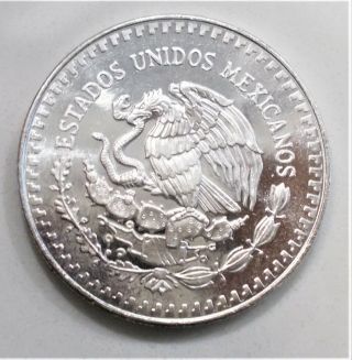 1990 Mexican Libertad 1oz.  999 Silver Proof Looking Bu,