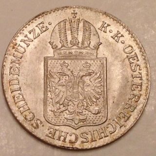 1849 Austria Hungary Franz Josef Silver Six 6 Kreuzer Choice Uncirculated Unc